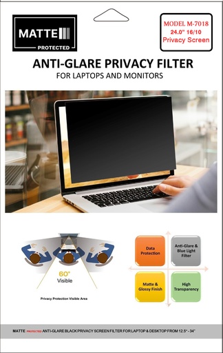 MATTE PROTECTED M-7018 Anti-Glare Privacy Screen Filter ( for 12.5" to 34 inch Monitors and Laptops) Matte & Glossy Finish