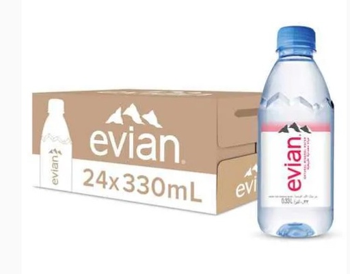 Evian Mineral Water, Naturally Filtered Drinking Water, 500ML Bottled Water Crafted By Nature, 500ml Plastic ( Box of 24)