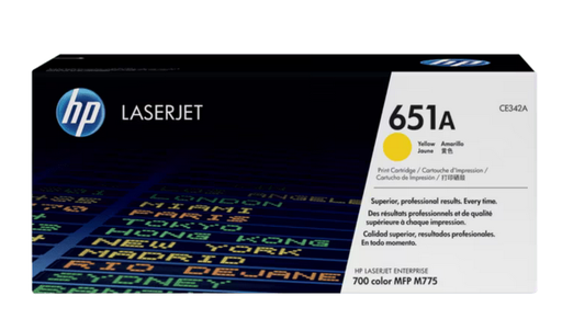 HP 651A Yellow Original LaserJet Toner Cartridge (CE342A)