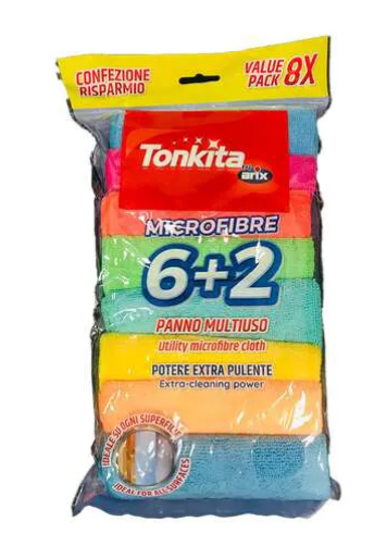Tonkita Microfibre Cloth Multicolour (6+2 pcs)