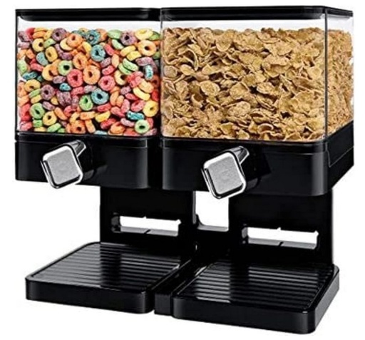 Generic DOUBLE Barrel Black Cereal Dispenser
