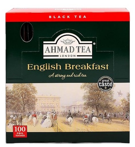 Ahmad Tea London Enveloped English Breakfast Black Tea - 100 Teabags(AHT-013-0)