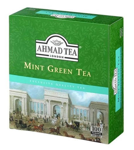 Ahmad Tea London Green Tea Mint Aluminum pack - 100 Teabags(AHT-017-0)
