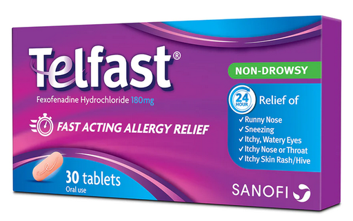 Telfast Non-Drowsy Anti-histamine 180mg Tablets 30's