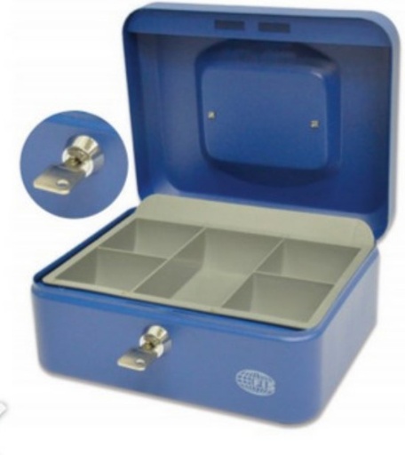 FIS FSCPTS0130BL Cash Box with Key Lock, 8 Inch ,Blue