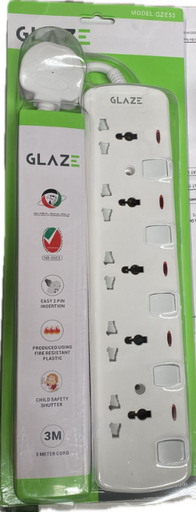 GLAZE GZE53 Extension cable , 5-way , 3meters