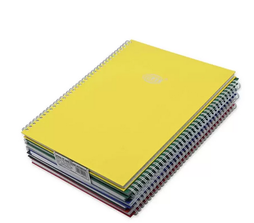 FIS FSNBSA4SLIPPAST Single Ruled Spiral Hard Cover 100 sheets A4 Notebook - Assorted Colors (Pack of 6)