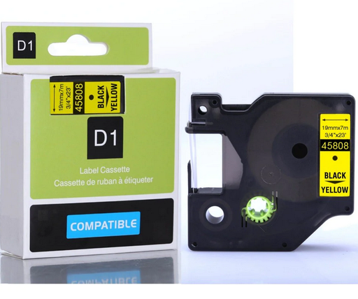 Dymo D1 Tape 19mm x 7m Black on Yellow (S0720880/45808)
