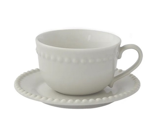 HRU Porcelain Coffee Cup & Saucer, Grey - 250 ml