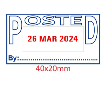 Shiny S2441D "POSTED"SELF-INKING STAMP WITH DATE 40mmx20mm