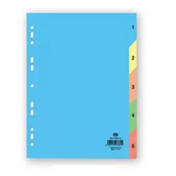 FIS FSDV337 Paper Divider - A4, 160GSM, 1-5 Color
