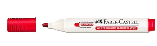 Faber Castell W20 Bullet Tip Whiteboard Marker, Red (Pack of 10)