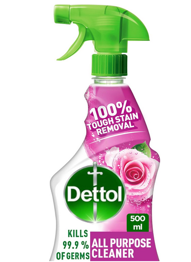 Dettol Power All Purpose Cleaner Trigger Spray, Rose ,500ml