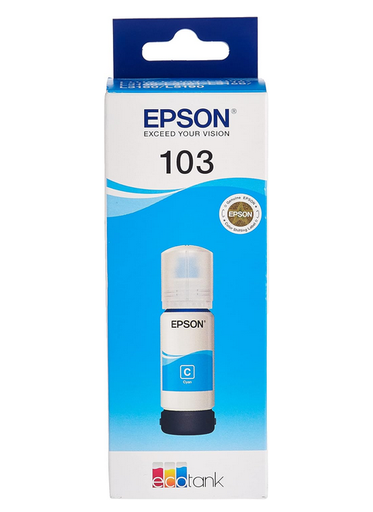 Epson 103 Ecotank Ink Bottle, CYAN Ink For Printer Refill, 65ml