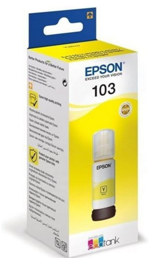 Epson 103 Ecotank Ink Bottle, YELLOW Ink For Printer Refill, 65ml