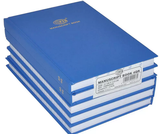 FIS FSMNA54Q Manuscript Notebook 4QR , 8mm Single Ruled A5 Size (5x192 Sheets) Pack of 5