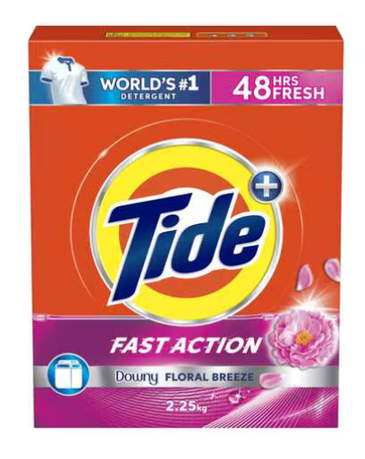 Tide Fast Action Plus Low Solution Detergent Powder with Downy Floral Breeze 2.25kg