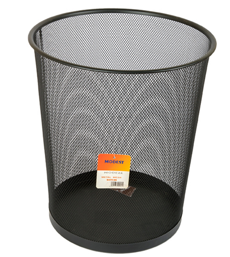 MODEST MS 5001 Metal Mesh Waste Basket Black , Large ( 29cm)