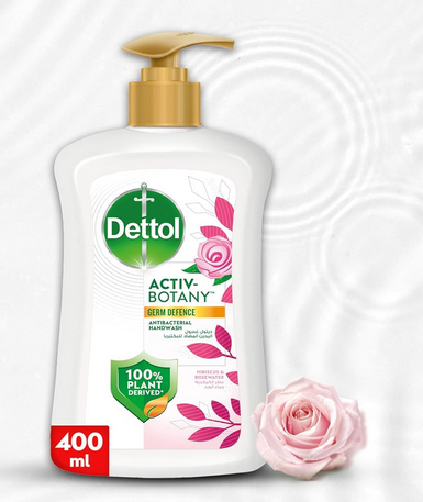 Dettol Activ-Botany Antibacterial Liquid Handwash, Rosewater & Hibiscus Fragrance