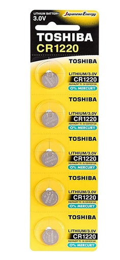 Toshiba CR1220 3V Lithium Coin Cell Battery Pack of 5 batteriesToshiba CR1220 3V Lithium Coin Cell Battery (Pack of 5)