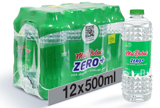 Mai Dubai Zero Sodium + Alkaline pH8+ Bottled Drinking Water  500 ml (Pack of 12)
