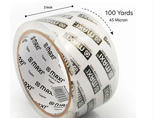 MAXI Clear Packaging Tape - 2 Inch,  100 yards , 45microns , Transparent