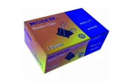 Modest Binder Clips , Black , 50mm ( 12pieces)