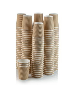 ADY Ripple Paper Cups , Brown , 8oz (Case of 500)