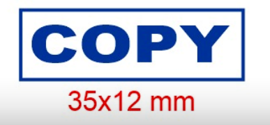 "COPY" Stampera S-1540 Self-Inking Stamp size 35x12mm , Blue