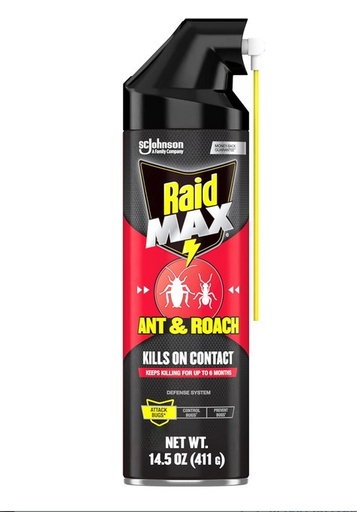 RAID MAX Ant & Roach Kills on Contact 14.5 oz (411g)