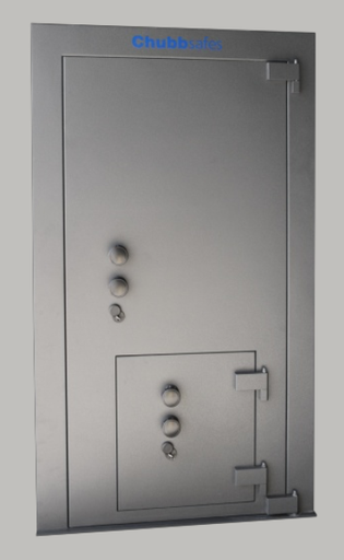 Chubbsafes Centurion Certified Vault Door With Integrated Emergency Door Hung Right , Burglary-Resistant Protection Grade V, EL + KL with Grille Gate