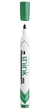 Deli U00150GN Dry Erase Whiteboard Marker Fine, Green (Pack of 12)
