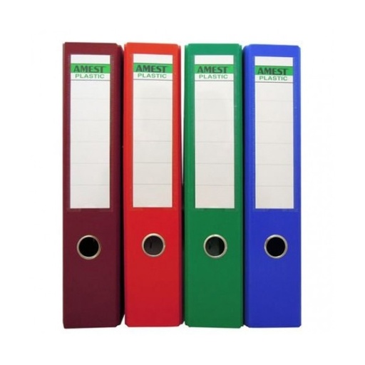 Amest PVC Box File - Broad(8cm) Spine, F/S , Assorted Colors (Pack of 20)